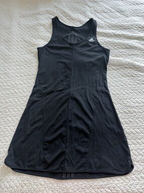 Adidas Climalite Clima365 Tennis Dress Black Minimalist Racerback Medium